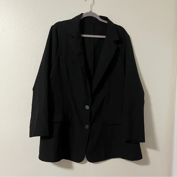 Plus size black lightweight blazer faux pockets Women’s size 2XL business casual - Picture 1 of 8